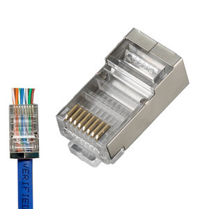 Высококачественный разъем RJ45 Cat5 Cat5e Cat6 Cat6A 8P8C экранированный Модульный штекер для сетевого оборудования для подключения кабеля Ethernet - Product Image 1