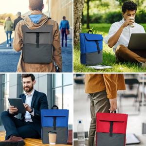 Sac à dos pour ordinateur portable imperméable pour hommes, idéal pour les activités de plein air, vente directe usine, sac à dos décontracté pour ordinateur avec fermeture éclair en polyester pour étudiants - Product Image 5