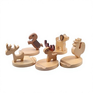 Support de téléphone portable et de bureau multifonctionnel en bois massif, design animal mignon, personnalisable par Zhifan, pour bureau et table de chevet - Product Image 1