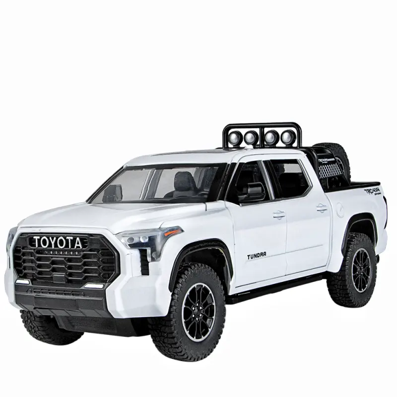 Модель автомобиля 1:24 Toyota Tundra из сплава со звуком и светом, металлическая модель автомобиля, игрушки Coche modelo del metal