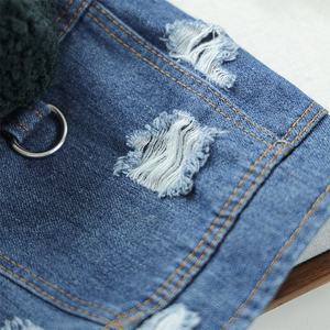 फैशनेबल शरद ऋतु सर्दियों के आस्तीन के साथ हुड पालतू जानवर हुड हुड कुत्ते बिल्लियों डेनिम जैकेट - Product Image 5