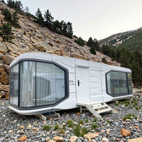 Villa Modulare Prefabbricata in Struttura d'Acciaio a Forma di Capsula Spaziale, Case Container Impermeabili per Hotel e Magazzini