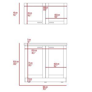 <b>2</b>-<b>Piece</b> Rectangle <b>White</b> Kitchen Cabinet <b>Set</b> - Product Image 6