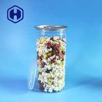 Boîte à collation en PET transparente de 1380 ml avec une large ouverture, facile à remplir et à distribuer, étanche, sans BPA, pour le popcorn et plus encore