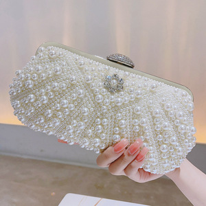 Fashion Top Handle Rhinestone Shoulder <b>Bag</b> Handbag Lady Round Pearl Evening <b>Bag</b> Shiny <b>Glitter</b> Beaded Clutch Purse for Party - Product Image 2