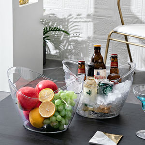 Secchiello per Ghiaccio da Picnic all'Aperto 4L/8L Trasparente in PET per Vino, Champagne, Birra, per Feste, Ristoranti e <span class=keywords><strong>Bar</strong></span> - Product Image 1