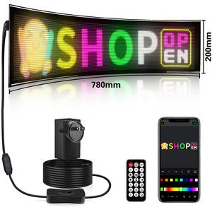 Pannello LED Flessibile a Matrice <span class=keywords><strong>con</strong></span> Controllo Bluetooth Tramite App, Display RGB Indirizzabile a Scorrimento, Animazione Fai-da-<span class=keywords><strong>te</strong></span> 78x20CM - Product Image 1