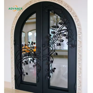 Porte d'entrée en fer forgé résistante aux ouragans de la Floride, portes doubles en fer forgé, porte <span class=keywords><strong>double</strong></span> en fer forgé - Product Image 3