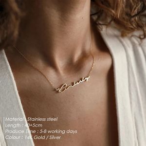 <span class=keywords><strong>Collana</strong></span> Personalizzata con Nome e <span class=keywords><strong>Iniziale</strong></span> Ciondolo Choker a <span class=keywords><strong>Lettera</strong></span> in Acciaio Inossidabile con Catena a Maglie Dropshipping Disponibile - Product Image 2