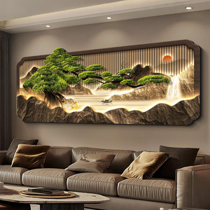 Murale LED di Lusso con Pino Verde, Decorazione per Soggiorno, Sfondo Divano, Decorazione Casa, Dipinto Paesaggistico Personalizzato OEM all'Ingrosso - Product Image 1