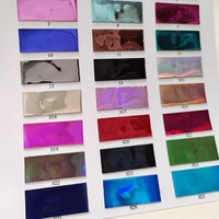 Tissu miroir TPU pour chaussures, sacs, sacs à main, bijoux, vêtements, avec base en cuir PU et effet miroir laser métallique décoratif, Guangzhou 0.8mm