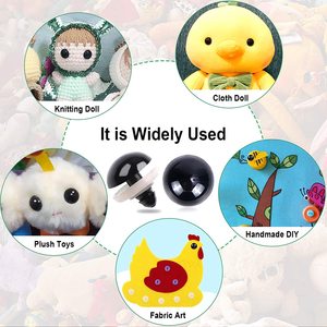 Yeux de sécurité en plastique noir pour jouets, artisanat de poupées, ours en peluche, fabrication de jouets en peluche, accessoires pour animaux amigurumi - Product Image 5