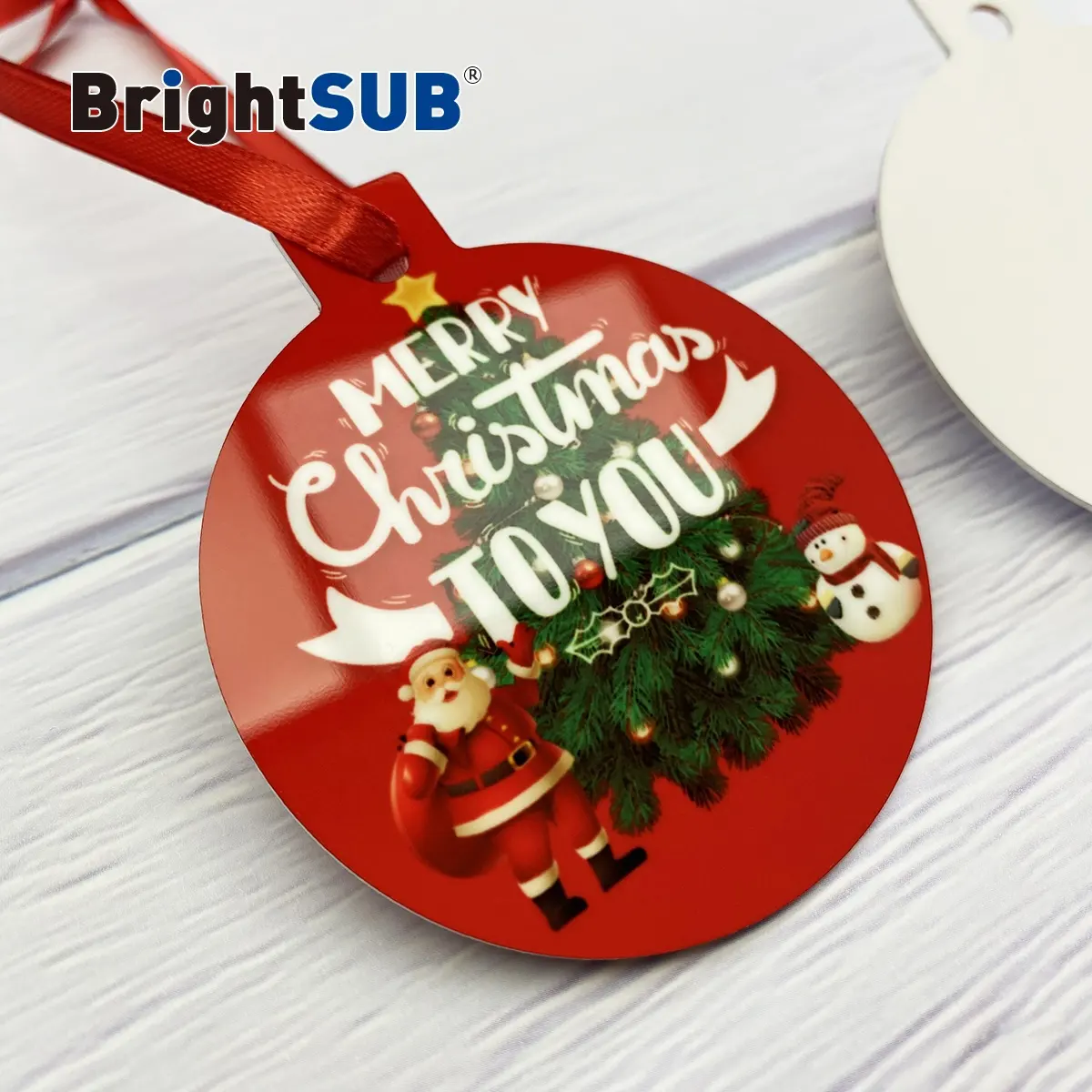 Ornament White Blanks 1.0mm Double-sided Brightsub Matte White Sublimation Aluminum Christmas Ornaments Snowflake Metal Blanks Decoration