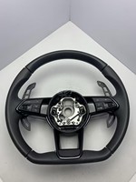 Volant en fibre de carbone amélioré pour Audi, cuir suédé perforé avec démarrage à un bouton, remplacement direct