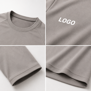 Camiseta de Cuello Redondo para Hombre con Logotipo Personalizado, Manga Corta, Color Sólido, Tejido Transpirable, Servicio de Impresión de Marca Privada OEM ODM - Product Image 3