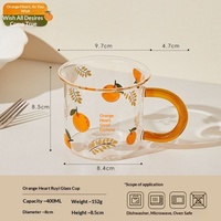 Tasse à petit-déjeuner en verre borosilicate haute résistance, portable, avec anse, compatible micro-ondes et lave-vaisselle, pour lait et eau, idéale pour le bureau, résistante aux hautes températures