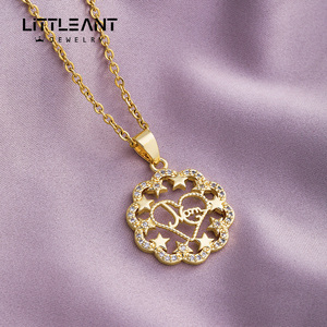 Gioielli di Design di moda cuore stella luna placcato oro in acciaio inox collana per la mamma regali - Product Image 4