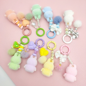 <span class=keywords><strong>2025</strong></span> Hot 8 Màu sắc New Kawaii phim hoạt hình dễ thương đổ xô 3D thỏ <span class=keywords><strong>Keychain</strong></span> cổ điển Hàn Quốc xe mặt dây chuyền túi treo thời trang - Product Image 1