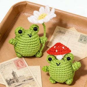 Kit de Crochet para <span class=keywords><strong>Principiantes</strong></span> Adultos, Kit de <span class=keywords><strong>Amigurumi</strong></span> de Rana, Tutoriales en Video <span class=keywords><strong>Paso</strong></span> <span class=keywords><strong>a</strong></span> <span class=keywords><strong>Paso</strong></span>, 2 Paquetes de Hilo de Algodón para Manualidades - Product Image 4