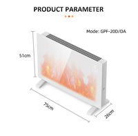 批发供应商优质供暖解决方案 2000W 电壁炉加热器 玻璃面板壁挂式独立式房间取暖器