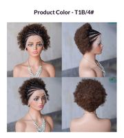 Perruques frontales 13x4 tressées à la main, style cornrow, courtes et bouclées, pré-tressées, 100% cheveux humains, transparentes, 1 pièce pour femme