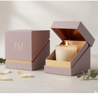 Boîte à bougie de luxe violet foncé avec sac en velours à l'intérieur, emballage en carton rigide de qualité supérieure pour pot de cire parfumée spirituelle