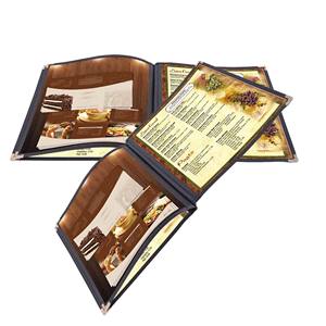8.5x11 Vinyle Hôtel Menu Couvre 3 Pages Livret De Yimi Usine De Cuir - Product Image 3