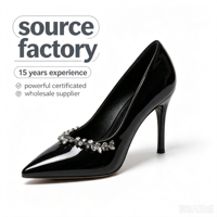 2026 Großhandel Spitze Stiletto-Absätze, Strass-Verzierte Slip-on Pumps Elegant für Hochzeit und Party, Unterstützt OEM ODM Anpassung