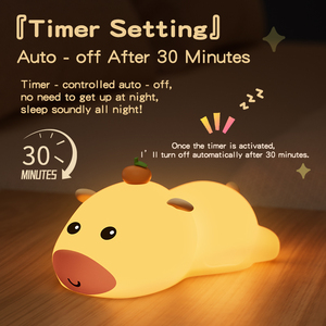 Cartoon Capybara Silicone <b>Night</b> <b>Light</b> USB Rechargeable Pat Lamp Animal Silicone Lamp <b>for</b> Baby <b>Kids</b> Bedroom Bedside Sleep Aid - Product Image 5