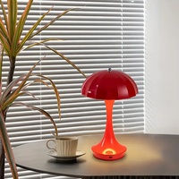 Lampe de bureau LED TAIKOO, style nordique, élégante, rétro, vintage, orange, en forme de champignon