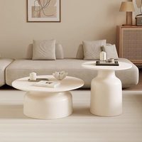 Table basse ronde mobile en bois de style crème, moderne et simple, pour salon, petit appartement, maison d'hôtes, table d'appoint, meubles