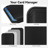 Portefeuille MagSafe personnalisé en stock avec logos, en cuir PU, pour téléphone, avec blocage RFID, porte-cartes magnétique pour iPhone et Android