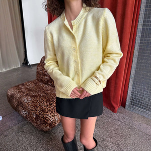 Cardigan en maille pour femme, coupe ample, col rond, boutonnage frontal, décontracté, mode automne 2026 - Product Image 1