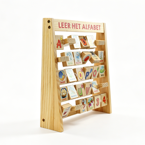 Jeu de lettres à retourner pour la reconnaissance des chiffres et des lettres, jouet éducatif et durable ANNA & BECK pour enfants, cadeau de lecture préscolaire - Product Image 3