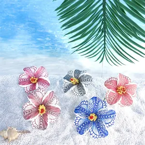 New Arrival Hibiscus Flower Hairpins Floral Samoan Polynesia Hair Clip 4.3'' Hair Accessories For Girl Bridal KN-hl118