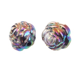 Cuentas acrílicas 50 unids/bolsa 16mm bola rosa de color galvanizado cuentas sueltas acrílicas accesorios de joyería cuentas de joyería - Product Image 6