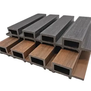 Co-extrusion Wpc Slatted Cladding Exterior Composite Wall Cladding Boards Supplier