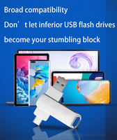 Grosir OTG Flash Drive tinggi 16GB 128GB memori USB 3.0 antarmuka bahan logam ponsel baru kompatibel dengan kemasan kotak Pen Drive