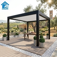Pergola motorisée à toit rétractable en aluminium Sweet Home 16x12 pieds - Imperméable et écologique - Bâtiments de jardin extérieurs