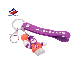 Longzhiyu OEM usine en gros 3D PVC caoutchouc porte-clés mignon dessin animé conception sac pendentif pour cadeau souvenir - Product Image 6