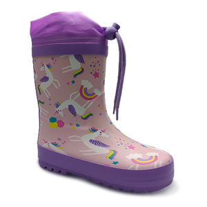 Bottes de pluie imprimées imperméables pour enfants avec cordon de serrage réglable, doublure en coton et semelle intérieure en EVA pour les journées fraîches <span class=keywords><strong>d</strong></span>'automne - Product Image 5