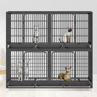 Grande cage à chat à 3 niveaux pour l'intérieur, enclos pour chat à monter soi-même, fil métallique détachable, cage à chat d'intérieur, espace d'exercice idéal pour les petits animaux