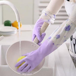 Guantes duraderos e impermeables para lavar platos con forro polar para limpieza del hogar y uso en invierno - Product Image 4