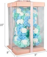 Bunga Buatan Tangan Berbentuk Beruang Warna Polos untuk Hari Valentine, Ulang Tahun, dan Hari Ibu, Pernikahan, dengan Kotak Hadiah Biru 10 inci