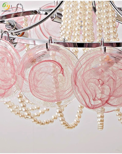 Lampadario in Vetro di Murano <span class=keywords><strong>Rosa</strong></span>, Stile Francese, Lussuoso e Romantico, per Soggiorno e Camera da Letto Principale - Product Image 6