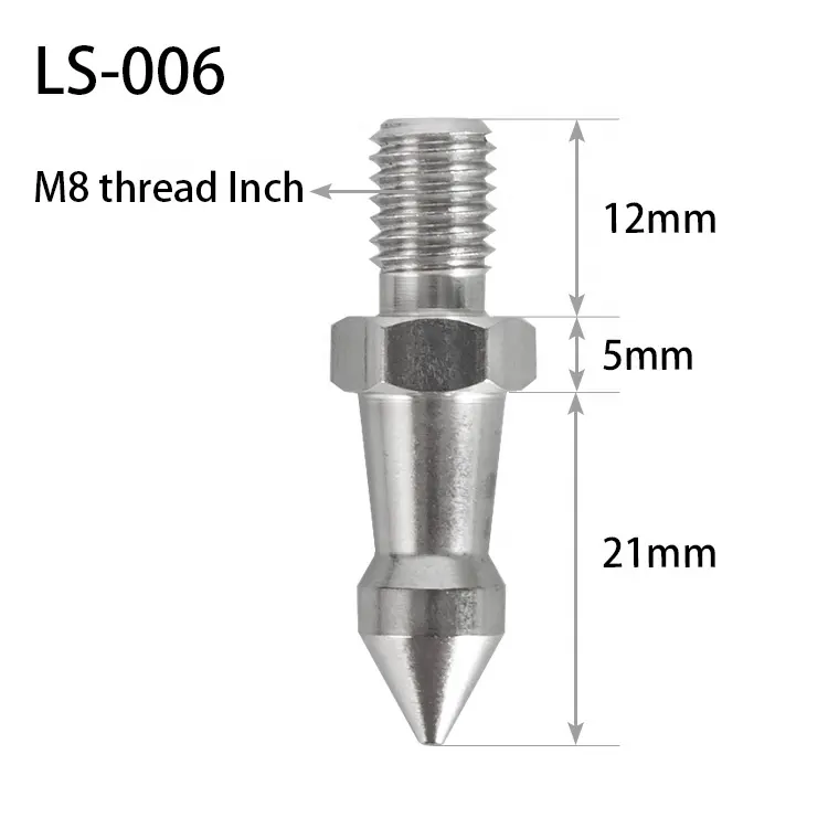 BEXIN custom stainless steel M8 tripod foot spike replacement foot screw nails tripod ground spike for monopod tripod