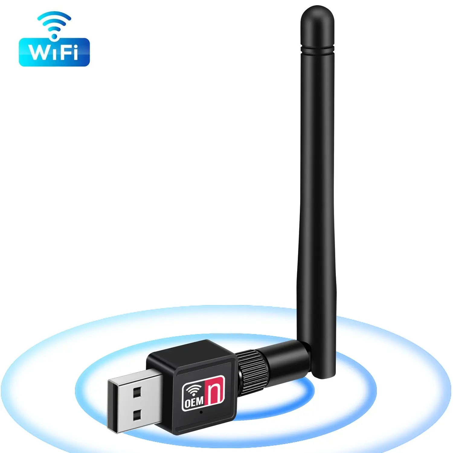 Adaptador Dongle Wifi para ordenador, tarjeta de red inalámbrica, 2,4G, USB externo, transmisor receptor Wifi, 150M, extensor de señal A