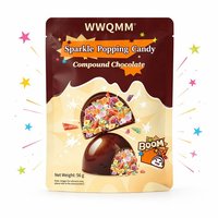 Bonbons pétillants personnalisés OEM, composés de chocolat croustillant et coloré, en vrac, pour enfants, vente en gros, bonbons pétillants amusants au chocolat