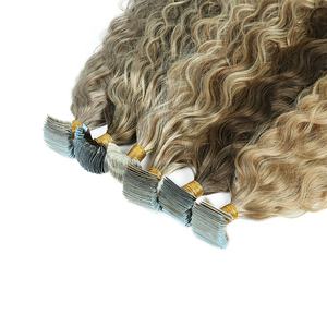 2024荣誉新沙龙优质头发延伸超双拉带头发全角质层对齐卷曲人发延伸 - Product Image 6