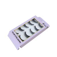 Boîte d'ensemble de faux cils de beauté estampage en or Boîte suspendue d'emballage de faux cils avec impression numérique logo personnalisé en gros